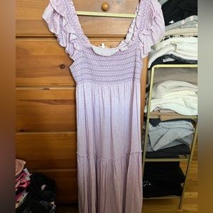 LoveShackFancy Burnley Dress Purple Pansy Size L New Without Tags